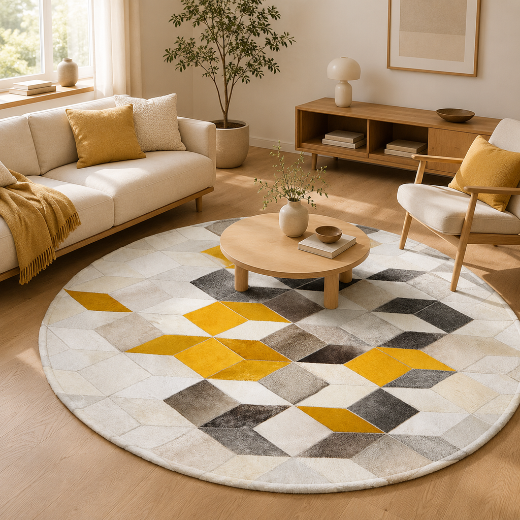 Tapis Rond Mosaïque