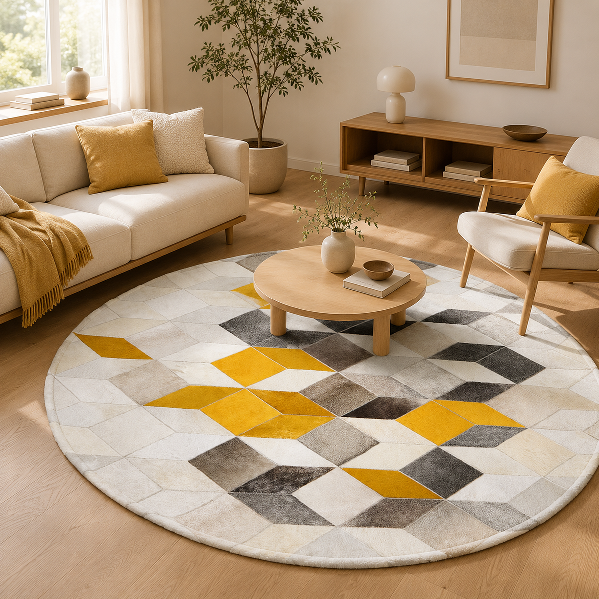 Tapis Rond Mosaïque